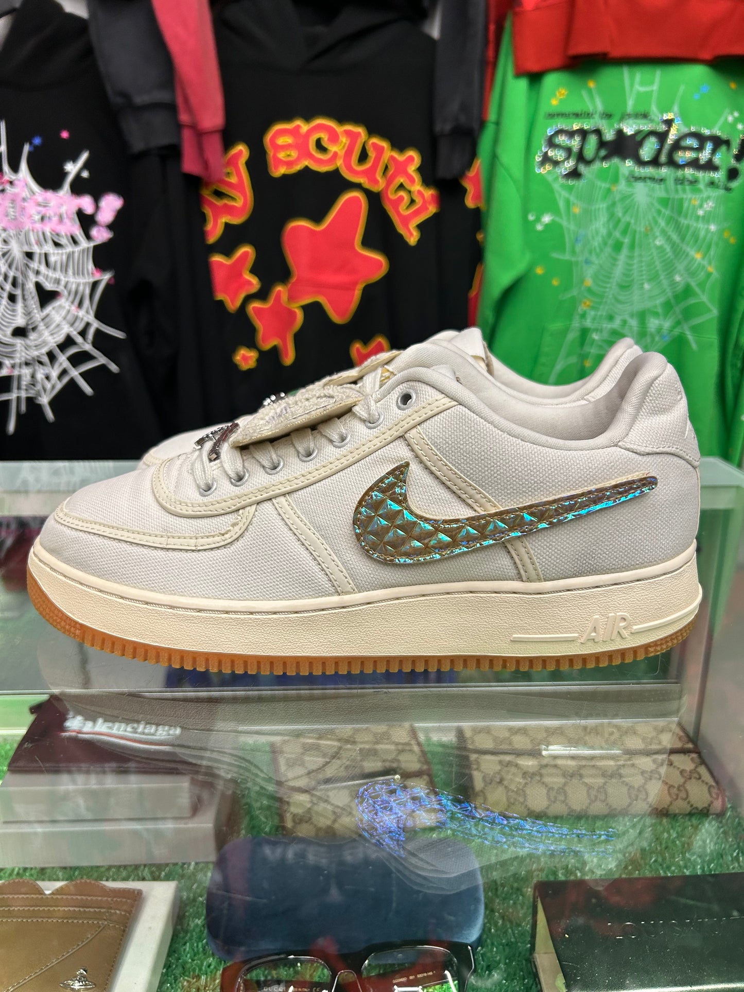 TRAVIS SCOTT NIKE AIRFORCE 1 “SAIL GUM” (PRE-OWNED W/ BOX)
