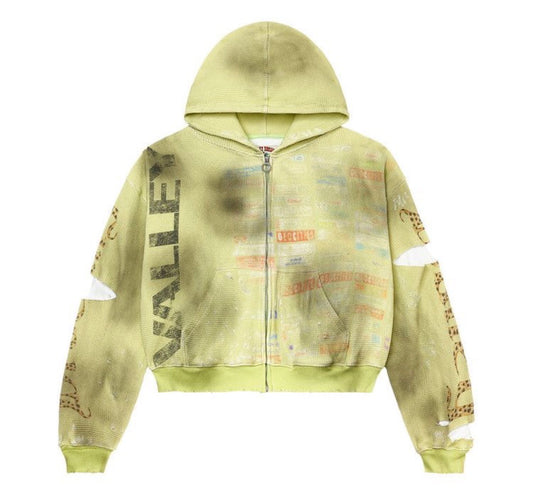 VALE FOREVER GLITCH ZIP UP HACK GREEN (BRAND NEW)