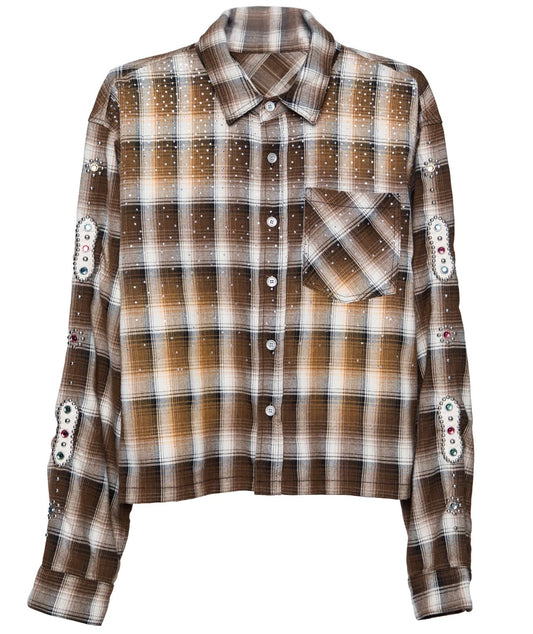 JAPANESE SORROWS EMBELLISHED RHINESTONE FLANNEL (BRAND NEW)