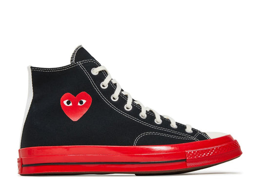 COMME DES GARCON PLAY X CHUCK 70 HIGH BLACK RED (BRAND NEW)