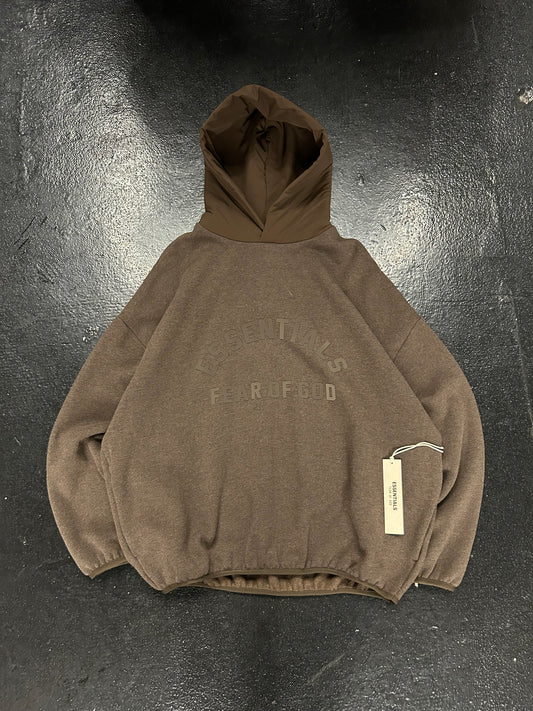 ESSENTIALS BROWN HOODIE PUFFER HOOD (BRAND NEW)