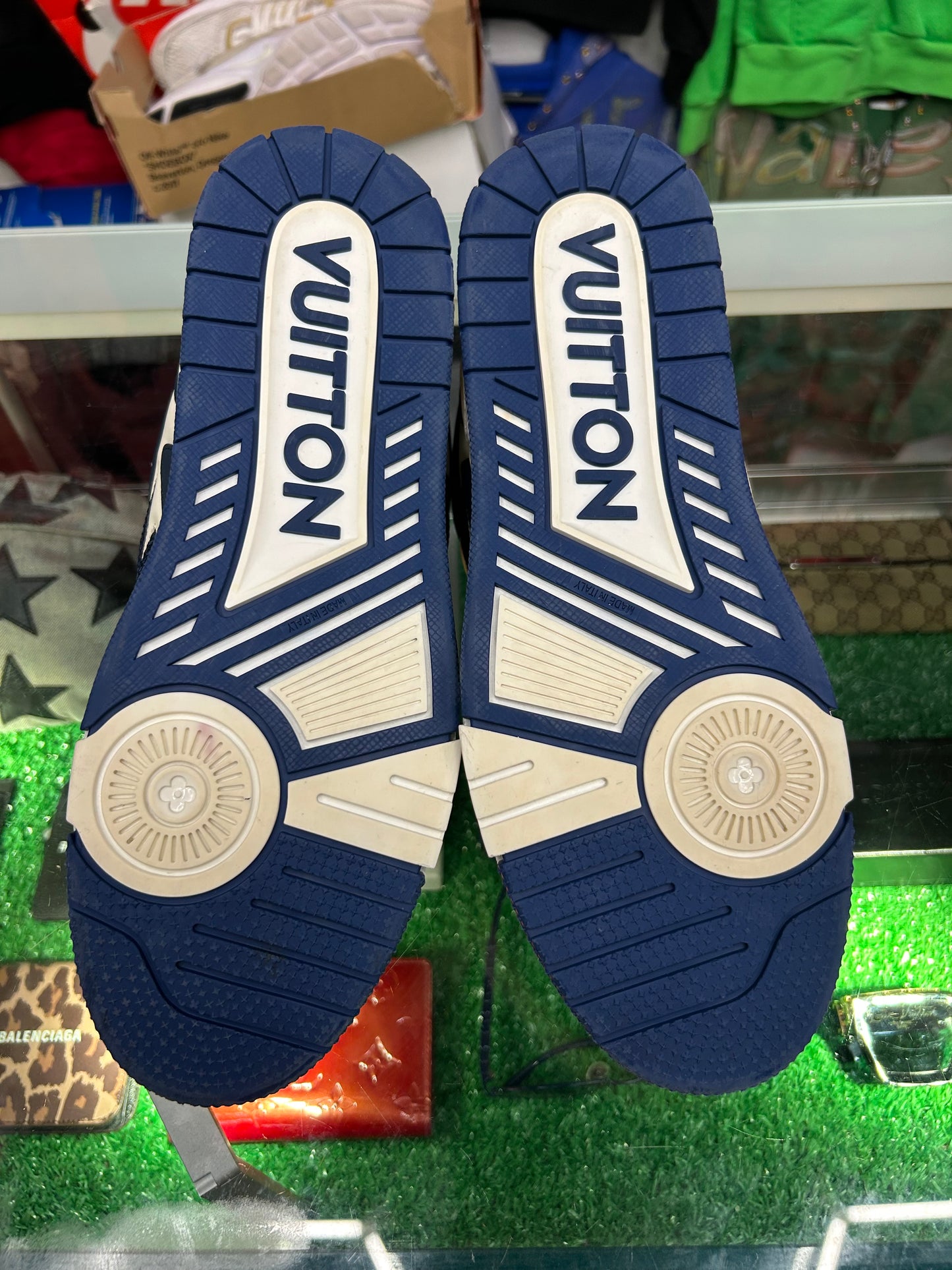 LOUIS VUITTON LV SKATE SNEAKER “MARINE WHITE” (PRE-OWNED W/ BOX) (LV 9)
