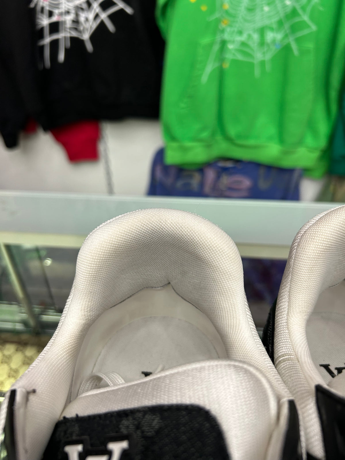 LOUIS VUITTON LV TRAINER WHITE BLACK (PRE-OWNED W/ BOX) (LV 12 FITS LIKE A 13-14)