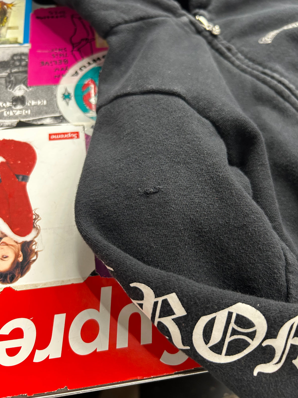 CHROME HEARTS KIDS SCROLL ZIP UP HOODIE (PRE-OWNED)