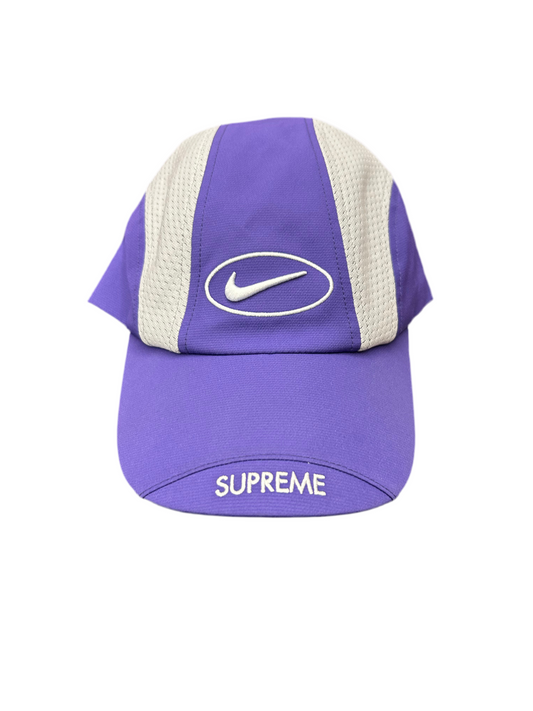 SUPREME X NIKE CENTER CHECK PURPLE HAT (PRE OWNED)