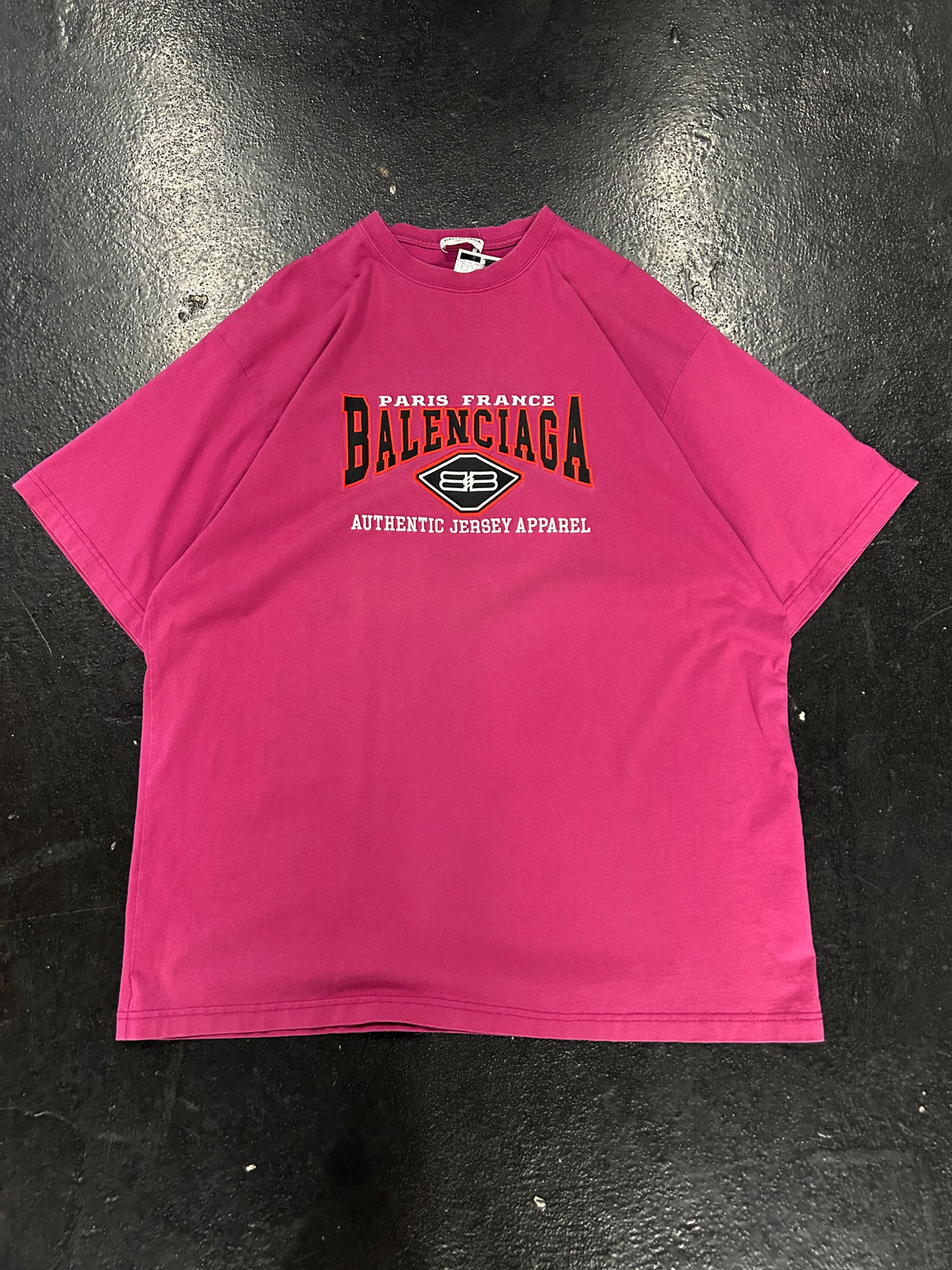 BALENCIAGA EMBROIDERED BB AUTHENTIC JERSEY APPAREL T-SHIRT (PRE-OWNED)