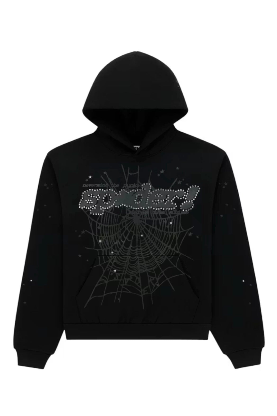 SP5DER RHINESTONE PUNK V2 HOODIE “BLACK” (BRAND NEW)