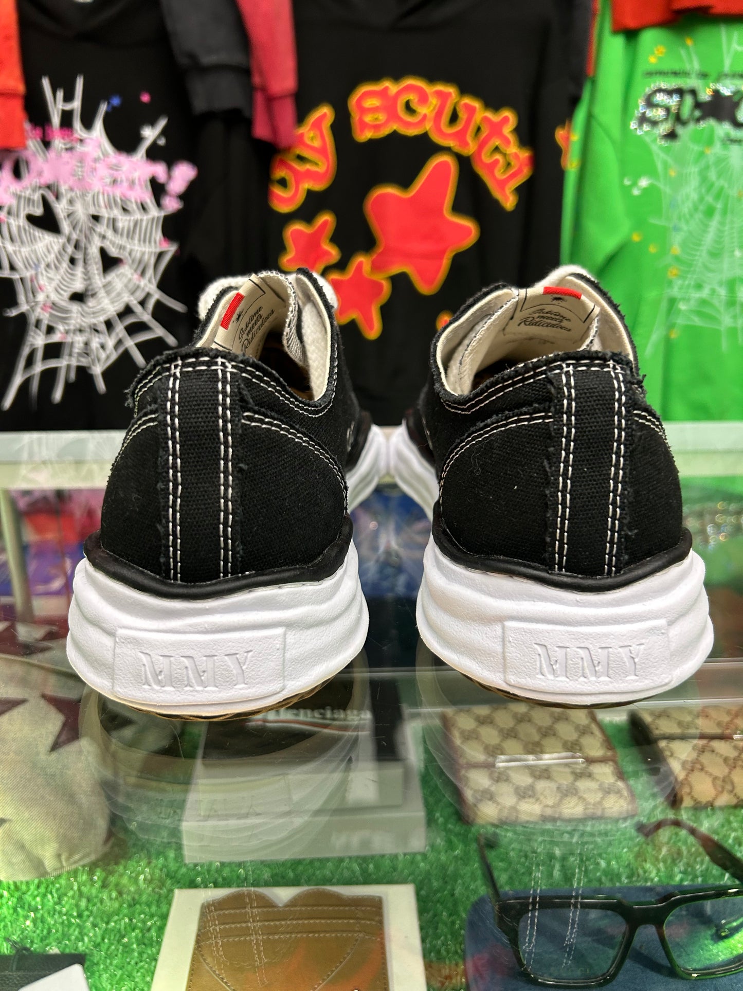 MASON MIHARA YASUHIRO SOLE BLACK CANVAS LOW (PRE-OWNED / NO BOX)