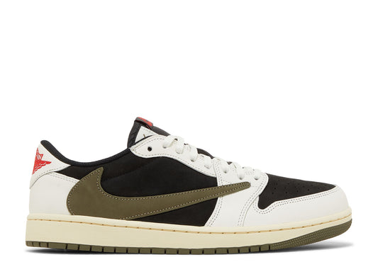 JORDAN 1 LOW TRAVIS SCOTT OLIVE (PRE OWNED W/ BOX)