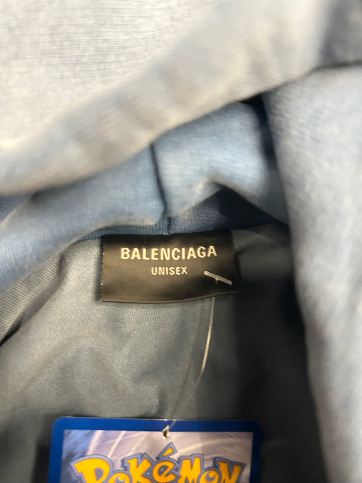 BALENCIAGA WASHED DESTRUCTION HOODIE BLUE (PRE-OWNED)