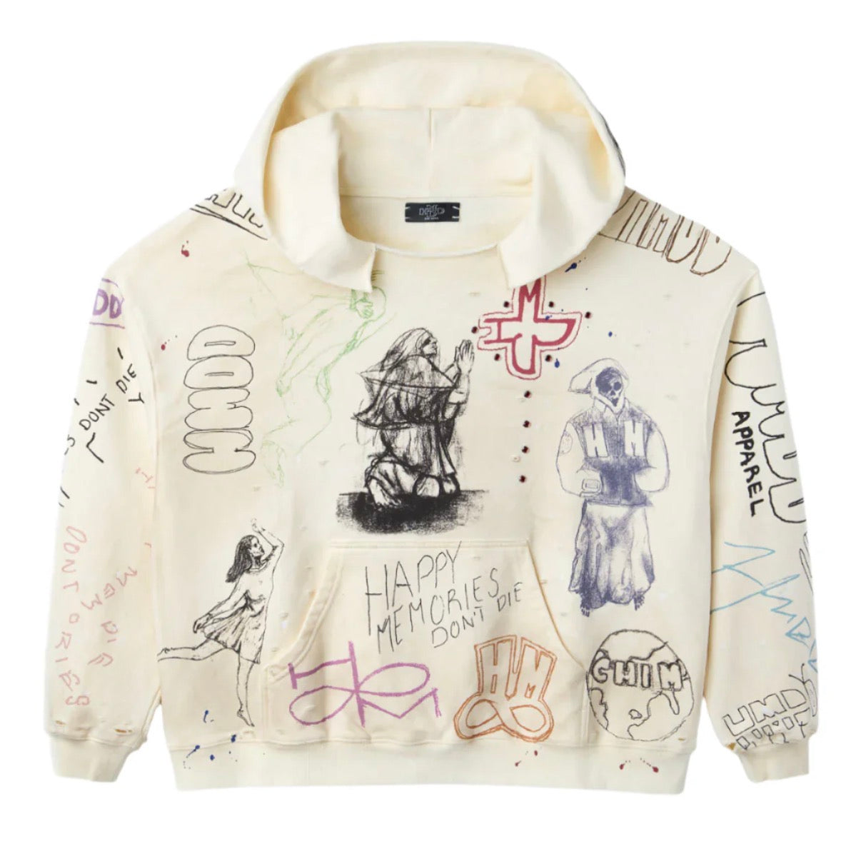 HAPPY MEMORIES DON’T DIE SKETCH HOODIE (BRAND NEW)