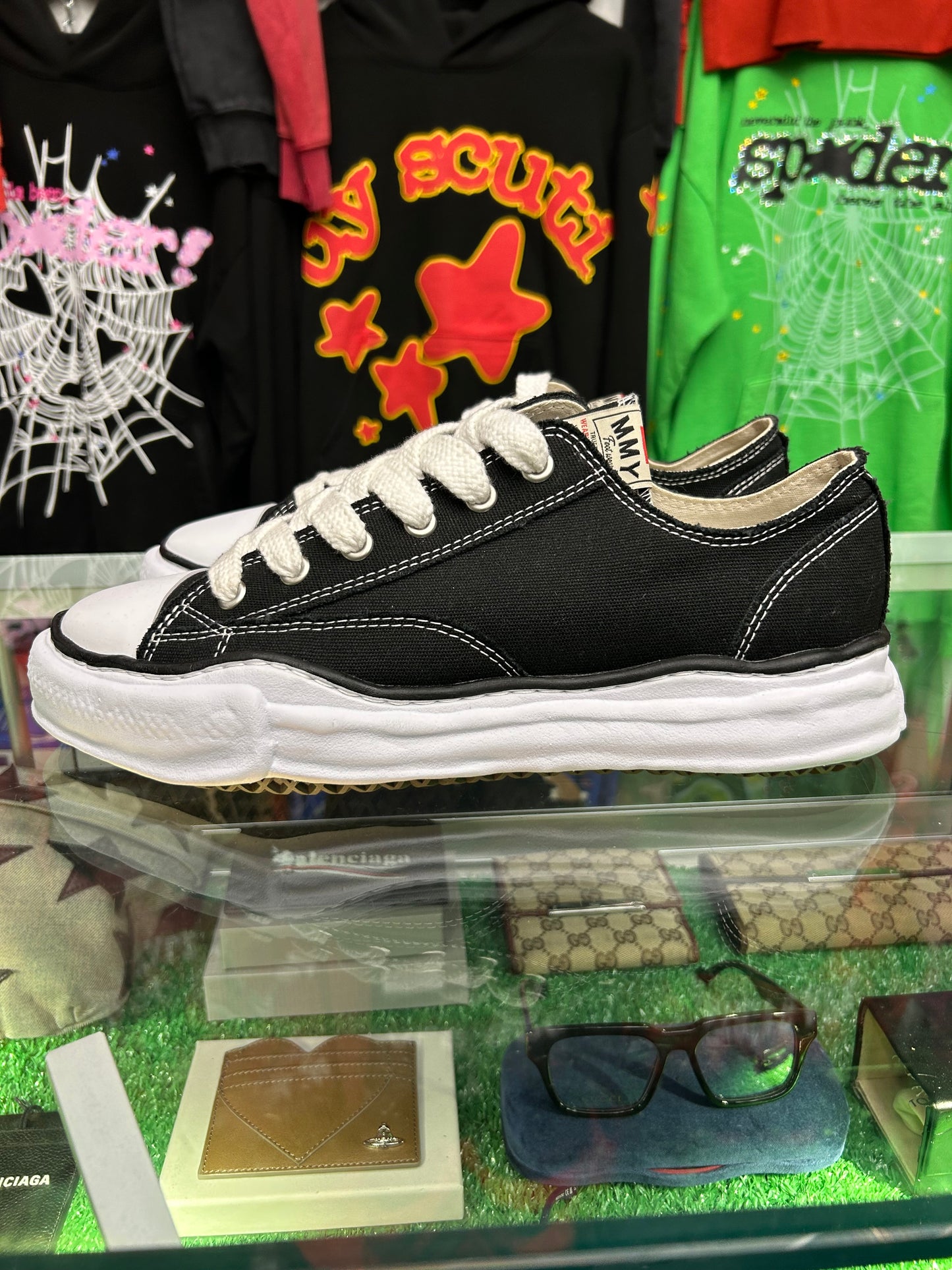 MASON MIHARA YASUHIRO SOLE BLACK CANVAS LOW (PRE-OWNED / NO BOX)