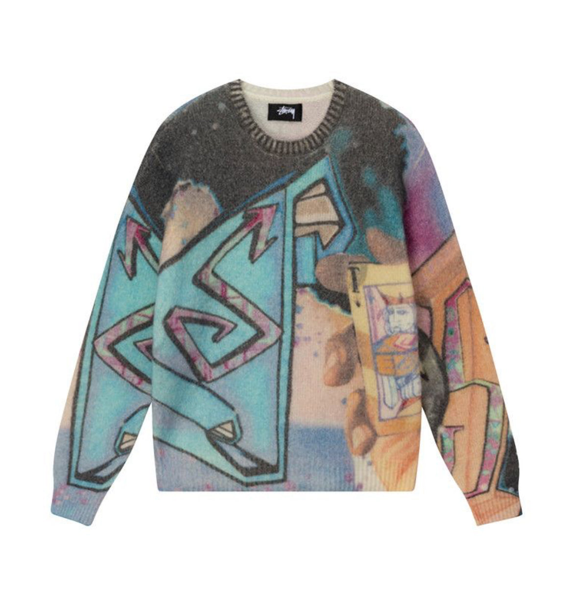 STUSSY GOLDIE MULTICOLORED SWEATER (PRE-OWNED)
