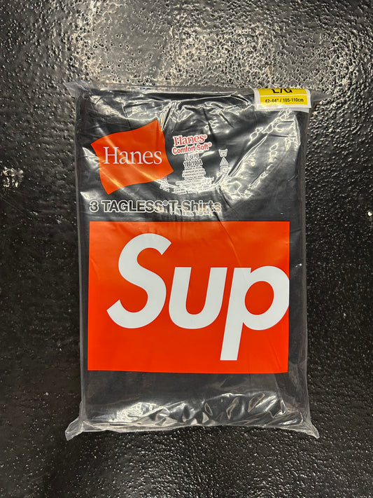 SUPREME 3 PACK TAG-LESS BLACK T-SHIRTS (BRAND NEW)
