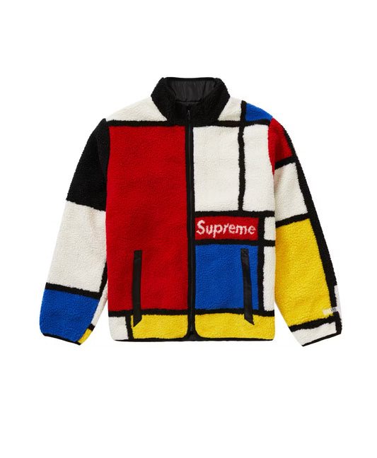 SUPREME REVERSIBLE COLOR BLOCK FLEECE JACKET (PRE-OWNED)