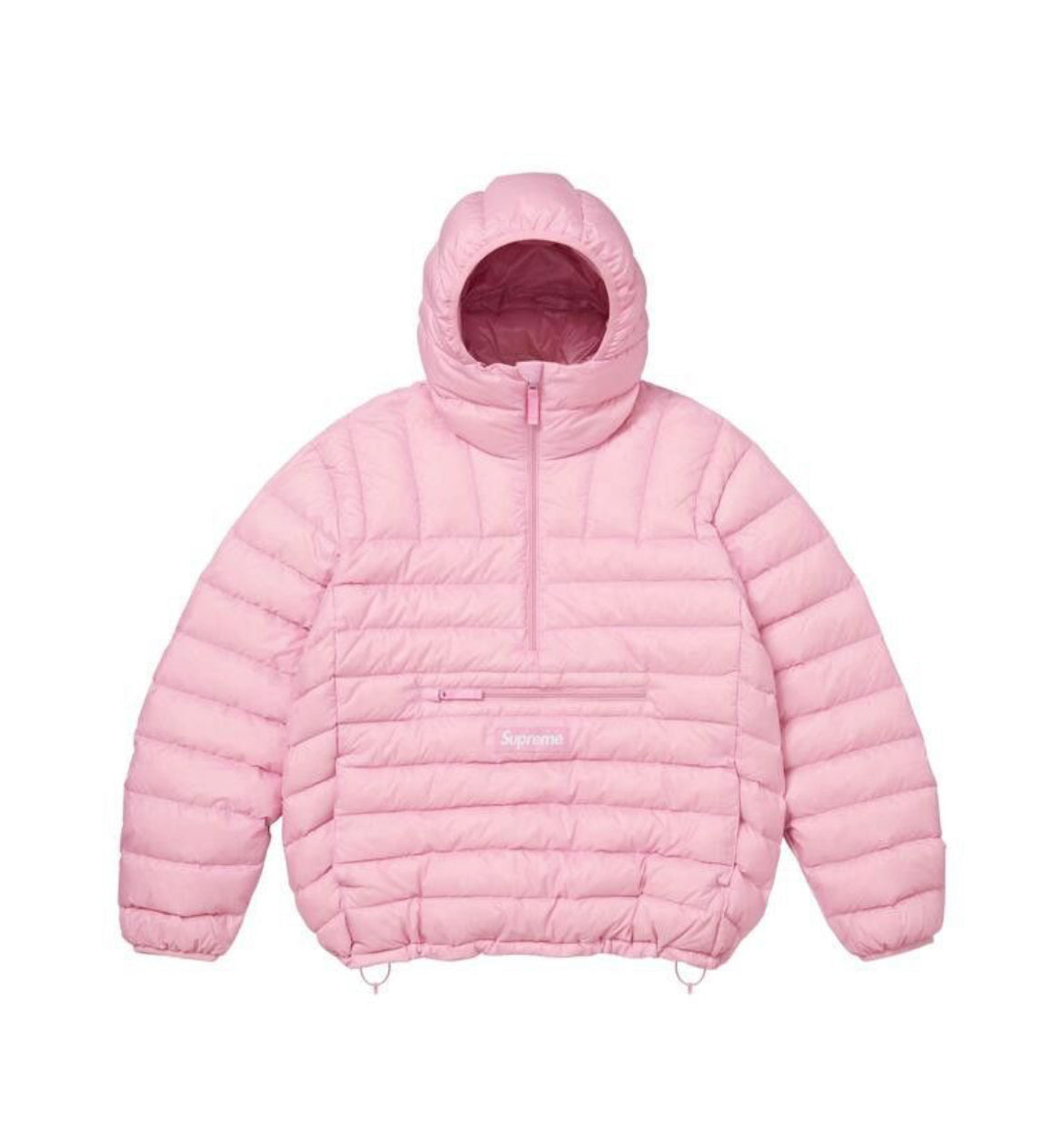 SUPREME MICRO DOWN HALF ZIP HOODED PULLOVER LIGHT PINK (BRAND NEW)