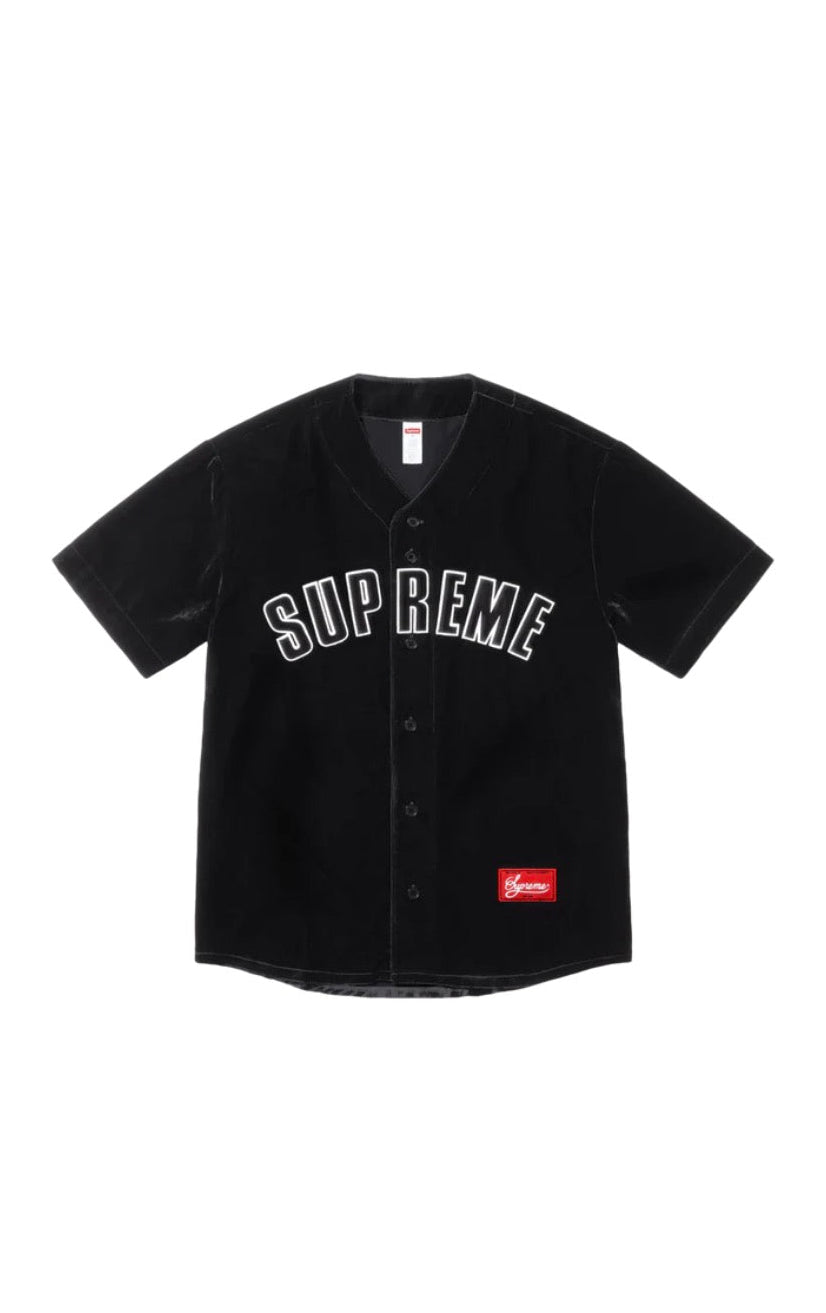 SUPREME SS25 VELVET BASEBALL JERSEY (PRE-OWNED)