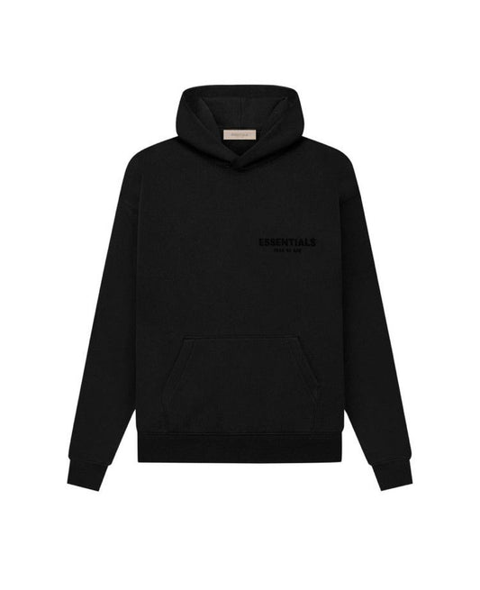 ESSENTIALS BLACK BASIC LOGO HOODIE (BRAND NEW)