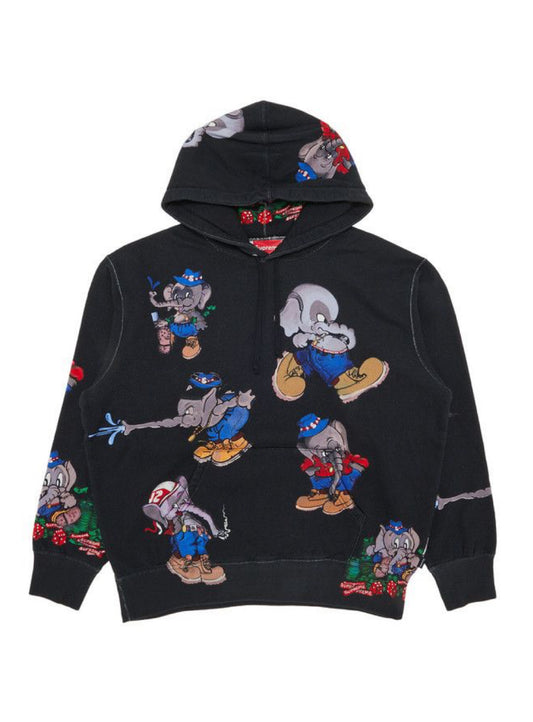 SUPREME ELEPHANT BLACK HOODIE (PREOWNED)