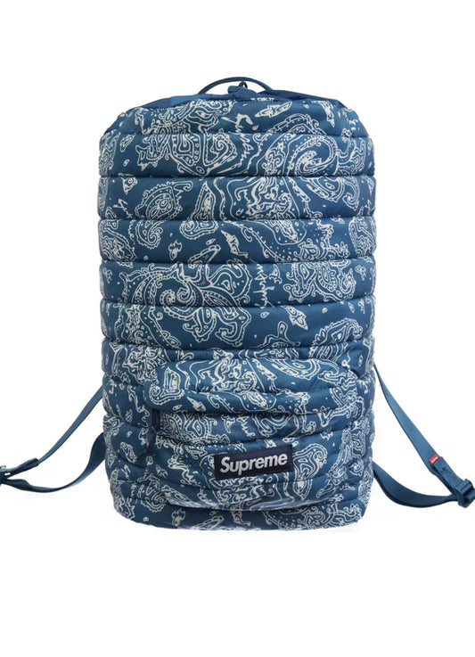 SUPREME PUFFER BLUE PAISLEY BACKPACK (PRE-OWNED)