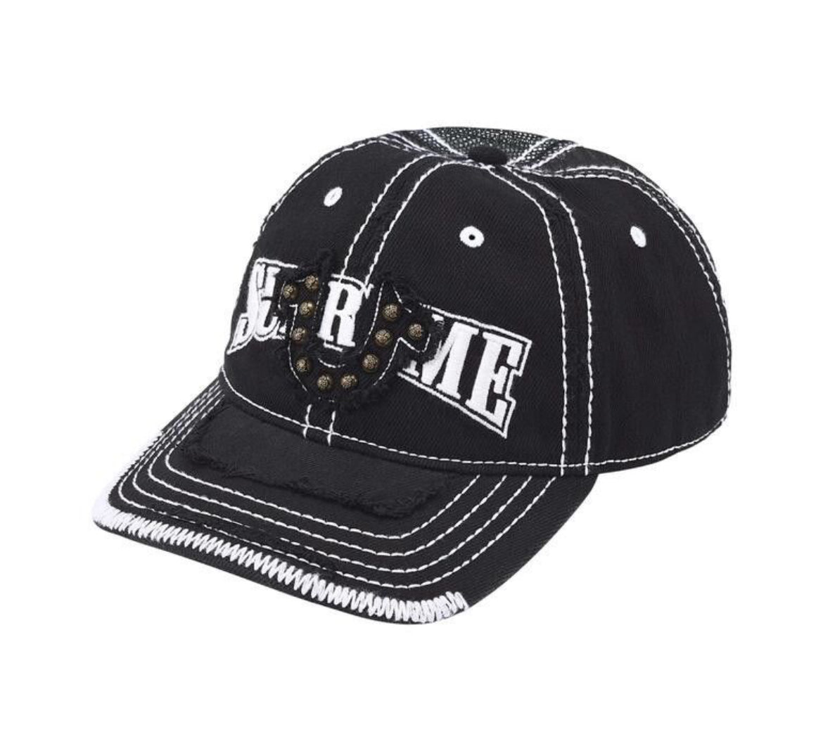 SUPREME X TRUE RELIGION BLACK MESH BACK 6 PANEL HAT (BRAND NEW)
