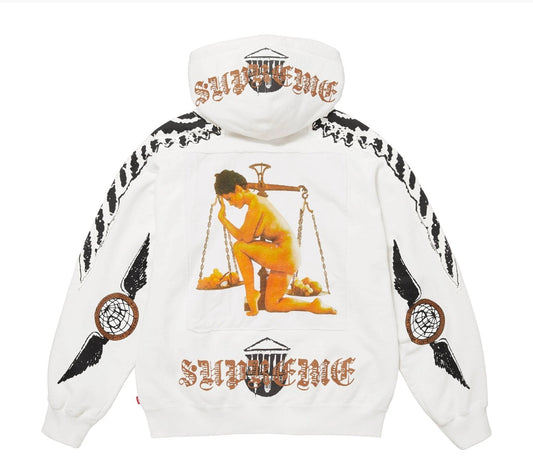 SUPREME WINGS WHITE ZIP UP HOODIE (BRAND NEW)