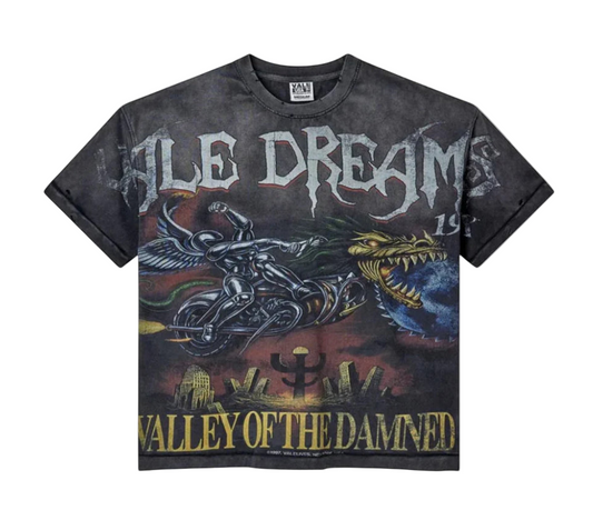 VALE DREAMS VALLEY OF THE DAMNED FADED BLACK TEE (BRAND NEW)