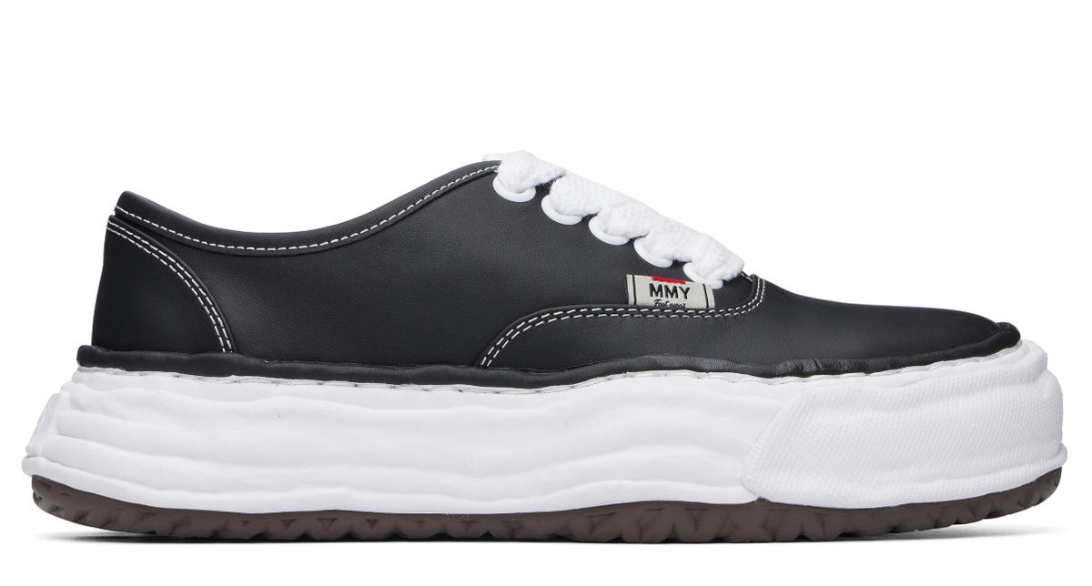 MAISON MIHARA YASUHIRO BLACK OG SOLE LEATHER SNEAKERS