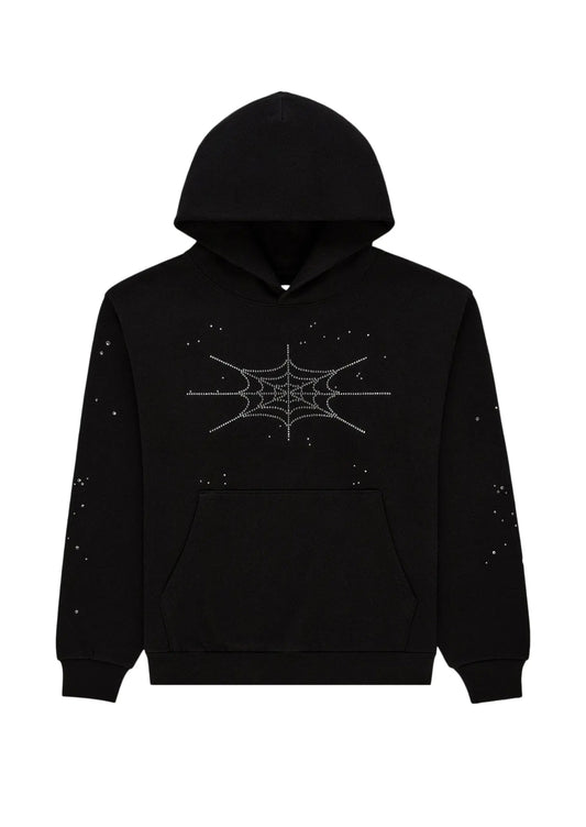 SP5DER RHINESTONE SILK HOODIE “BLACK” (BRAND NEW)