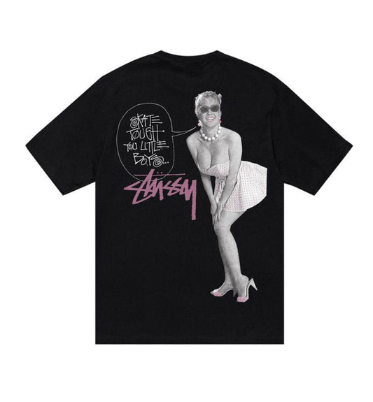 STUSSY SKATE TOUGH BLACK TEE (PRE-OWNED)