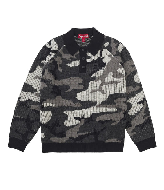 SUPREME CAMO SMALL BOX POLO SWEATER (BRAND NEW)