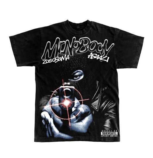 ASAALI X ZOE OSAMA MR NOBODY BLACK SHIRT (PREOWNED)
