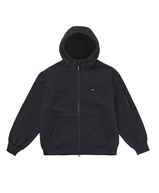 SUPREME BLACK WINDSTOPPER ZIP UP HOODED SWEATSHIRT (PRE-OWNED)