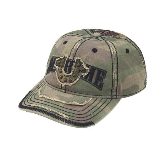SUPREME X TRUE RELIGION CAMO MESH BACK 6 PANEL HAT (BRAND NEW)