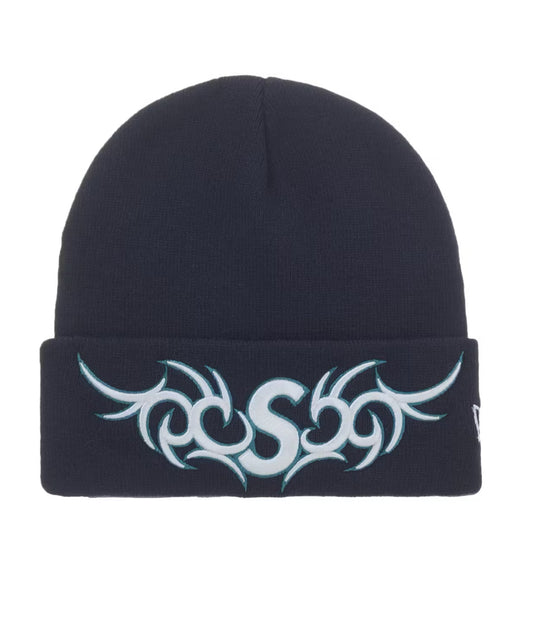 SUPREME NEW ERA TRIBAL S LOGO BLUE BEANIE (BRAND NEW)