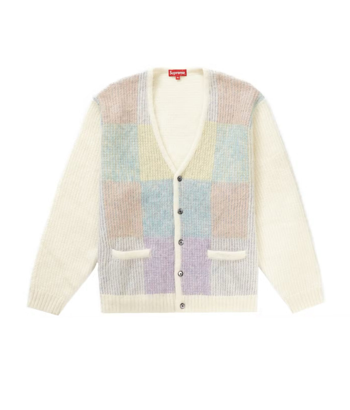 SUPREME BRUSHED GRID CARDIGAN (PRE-OWNED)