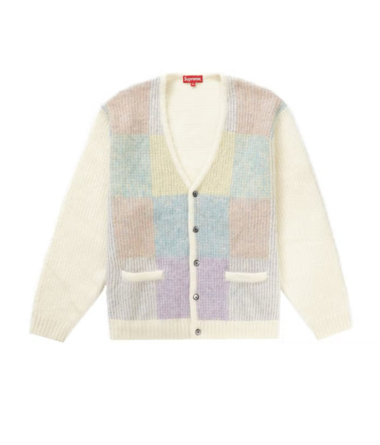SUPREME BRUSHED GRID CARDIGAN (PRE-OWNED)