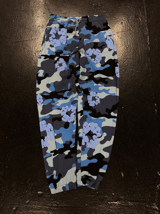 DENIM TEARS BLUE CAMO SWEAT PANTS (PRE OWNED)