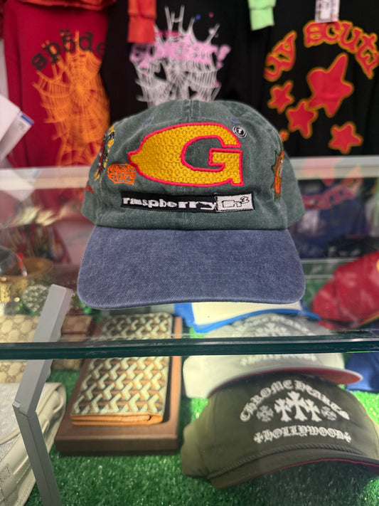 GOLD+VINTAGE GALLERY RASPBERRY HILLS X GREEDY UNIT 80K STITCH HAT (BRAND NEW)