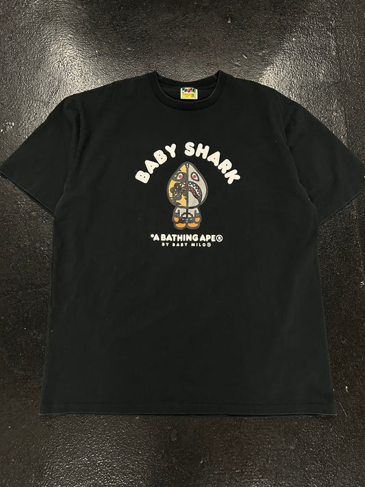BAPE BABY SHARK BLACK TEE (PRE OWNED)