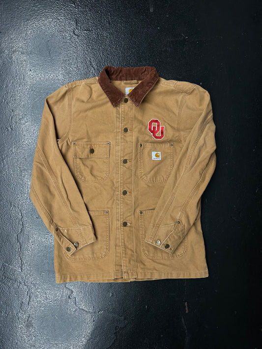 CARHARTT TAN OU SOONERS HOODLESS JACKET (PRE OWNED)
