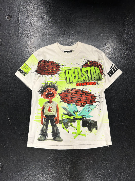 HELLSTAR BRICK WALL WHITE TEE (BRAND NEW)