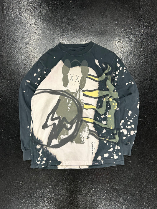 TRAVIS SCOTT X KAWS BLEACHED LONGSLEEVE (PRE OWNED)