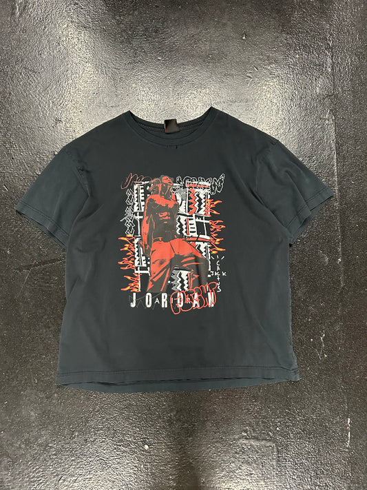 TRAVIS SCOTT X JORDAN BLACK TEE (PRE OWNED)