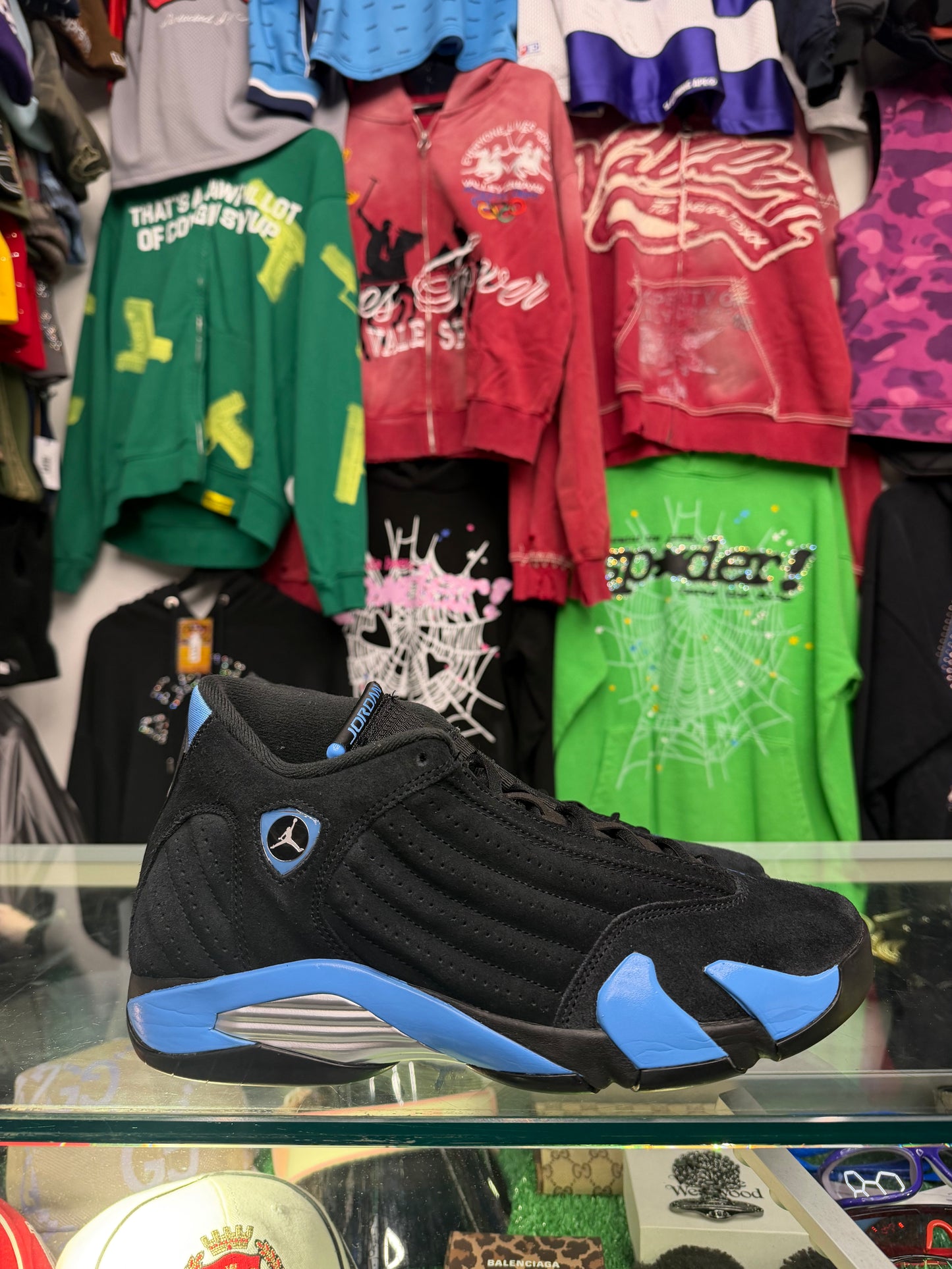 JORDAN 14 BLACK UNIVERSITY BLUE (PRE-OWNED W/ BOX)