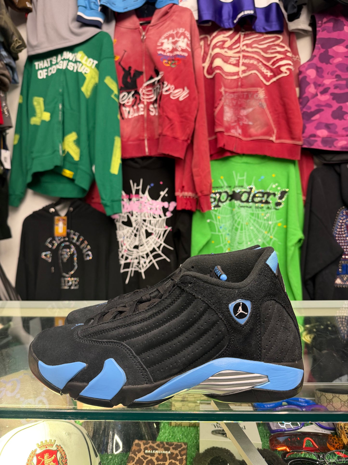 JORDAN 14 BLACK UNIVERSITY BLUE (PRE-OWNED W/ BOX)