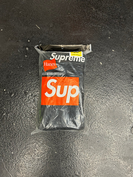 SUPREME 4 PACK BLACK  BOXER BRIEFS (BRAND NEW)