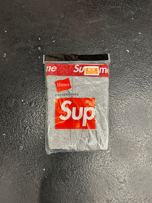 SUPREME 2 PACK GREY BOXER BRIEFS (BRAND NEW)