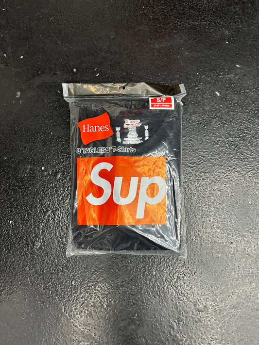SUPREME 3 PACK TAG-LESS BLACK T-SHIRTS (BRAND NEW)