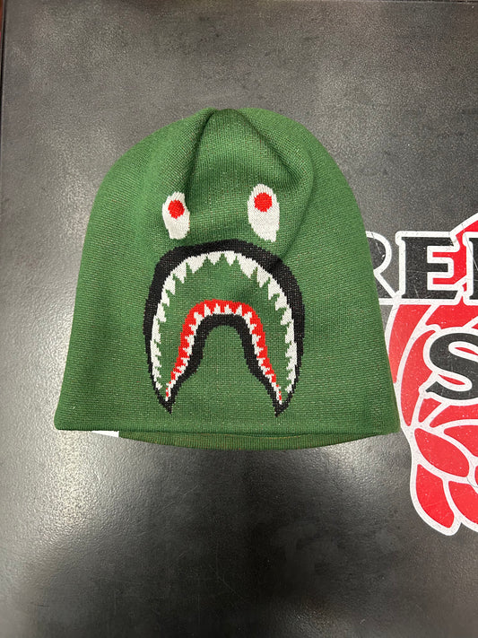 BAPE GREEN SHARK FACE BEANIE (BRAND NEW)